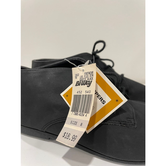 Vintage 90s Deadstock Biway Harpers Creations women’s Bootie Shoes Black Size 8 - Picture 2 of 9